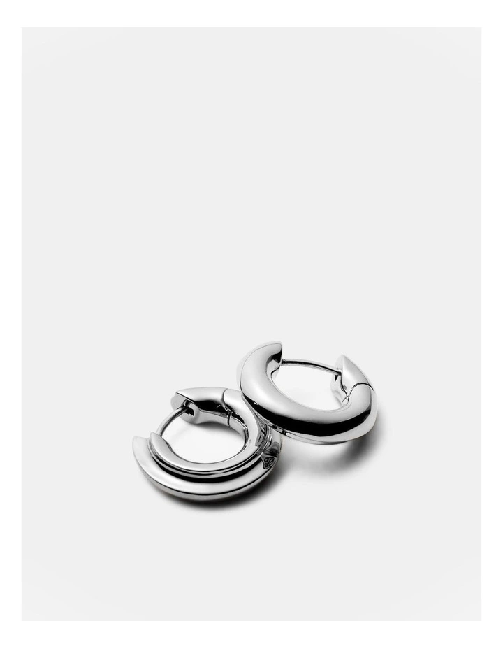 Lets Groove Large Hoop Earrings in Silver image 3