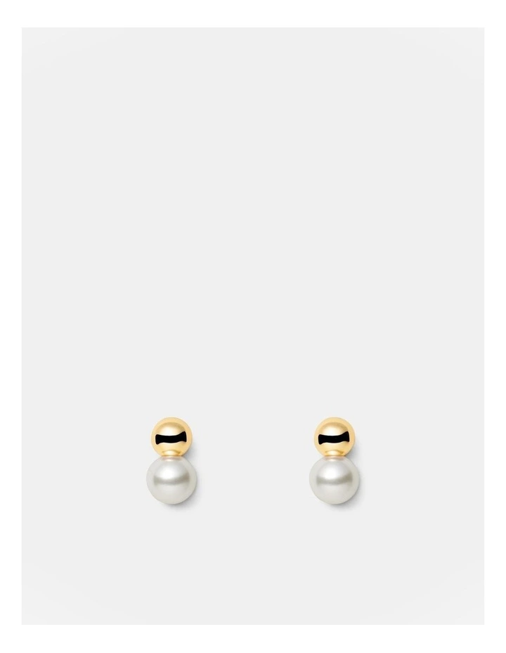 So Smooth Pearl Drop Earrings in Gold image 1