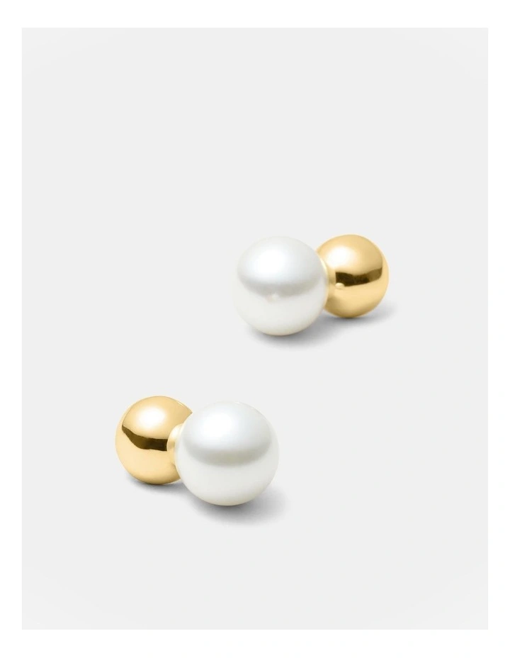 So Smooth Pearl Drop Earrings in Gold image 3