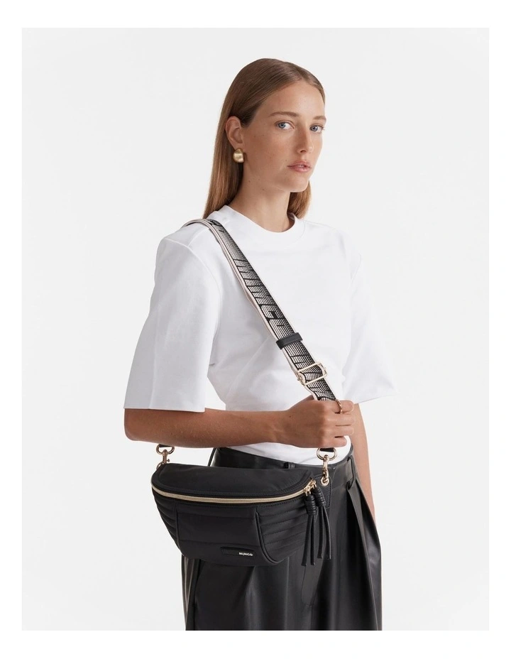 Go Fast Webbing Bag Strap in Black White image 3