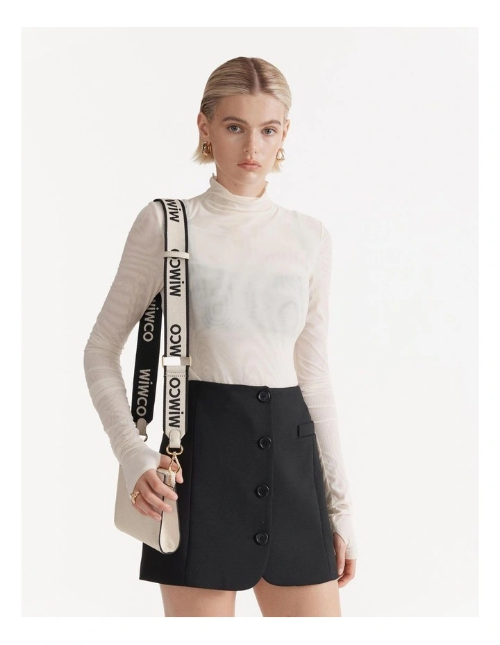 Stripe Webbing Bag Strap in Ivory image 3