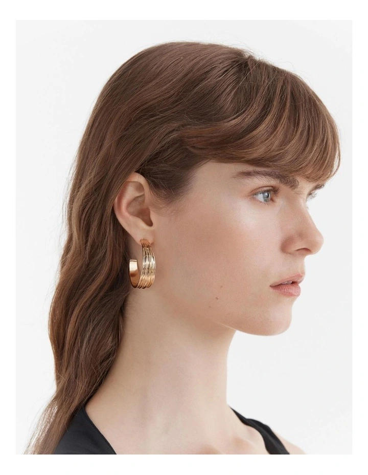 Bassline Hoop Earrings Large in Gold image 2
