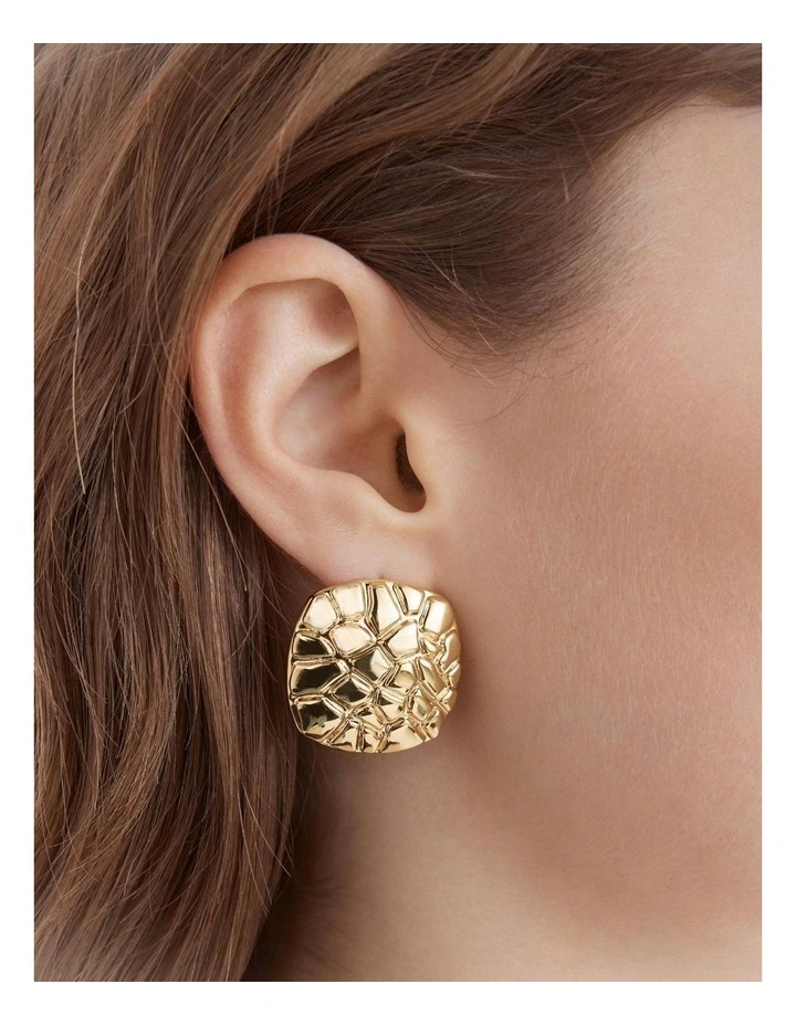 Cool Cat Large Stud Earrings in Gold image 4