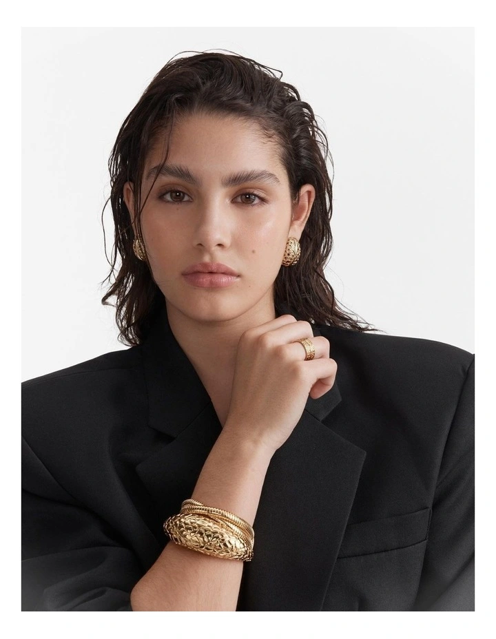 Cool Cat Wide Bangle in Gold image 4