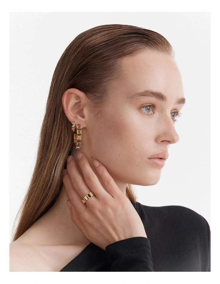 Dreams Hoop Earrings in Gold image 5