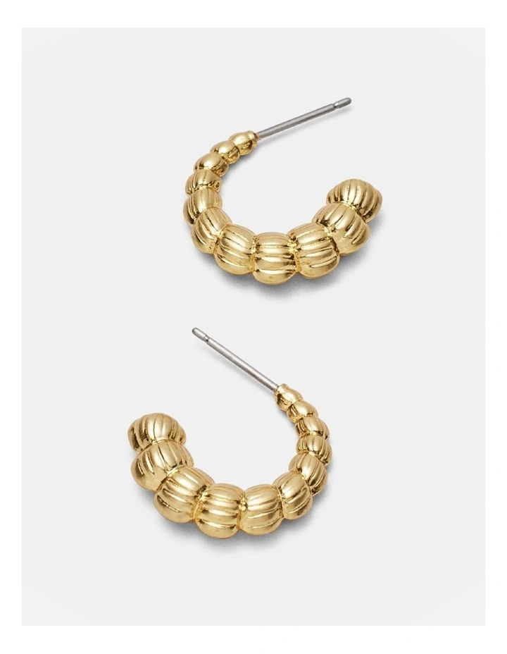 Rhythm Hoop Earrings in Gold image 3