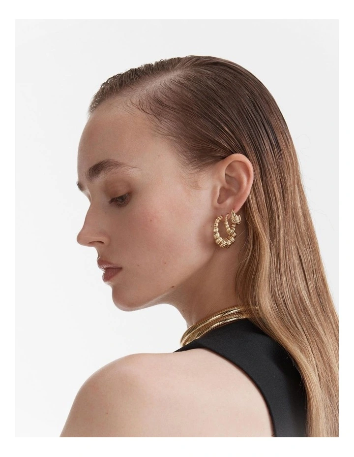 Rhythm Hoop Earrings in Gold image 5