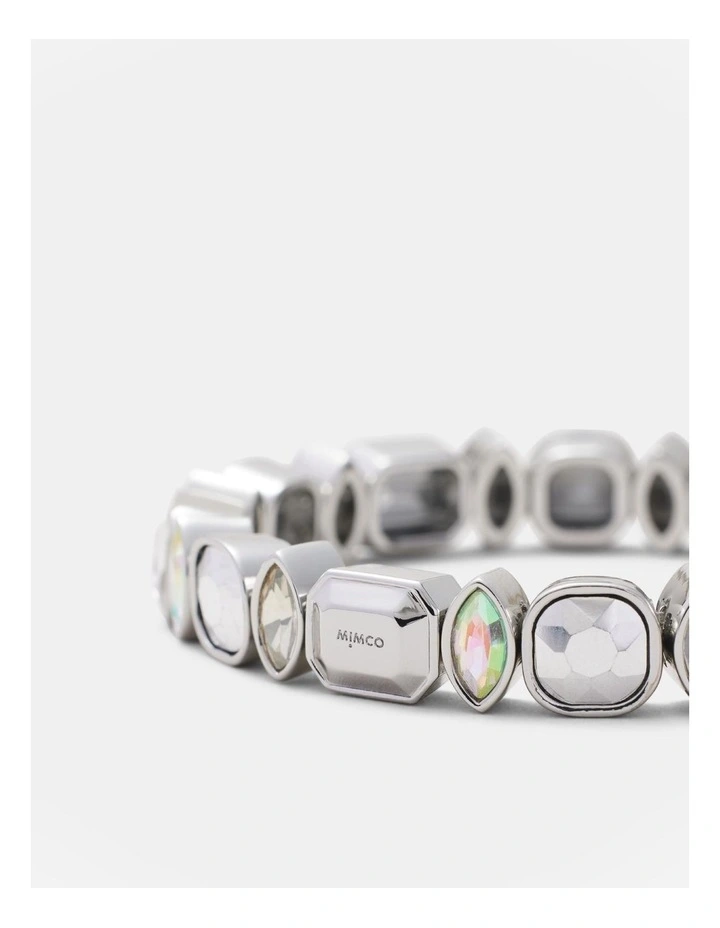 Stretch Crystal Wrist Bracelet in Silver image 3