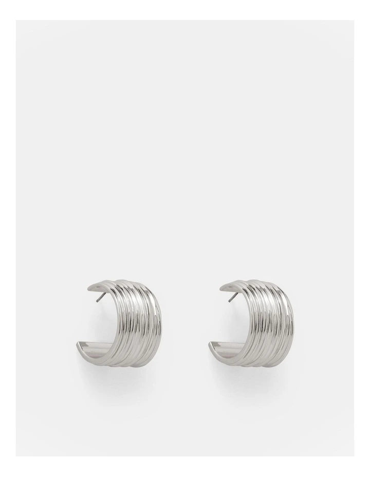 Bassline Hoop Earrings in Silver image 1
