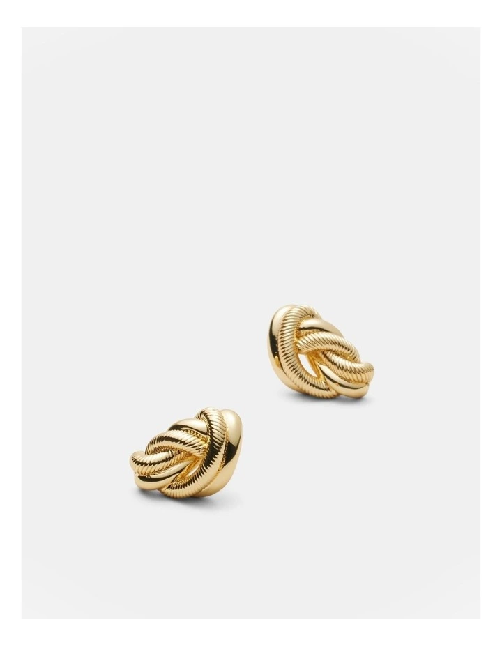 Knot Me Large Stud Earrings in Gold image 3