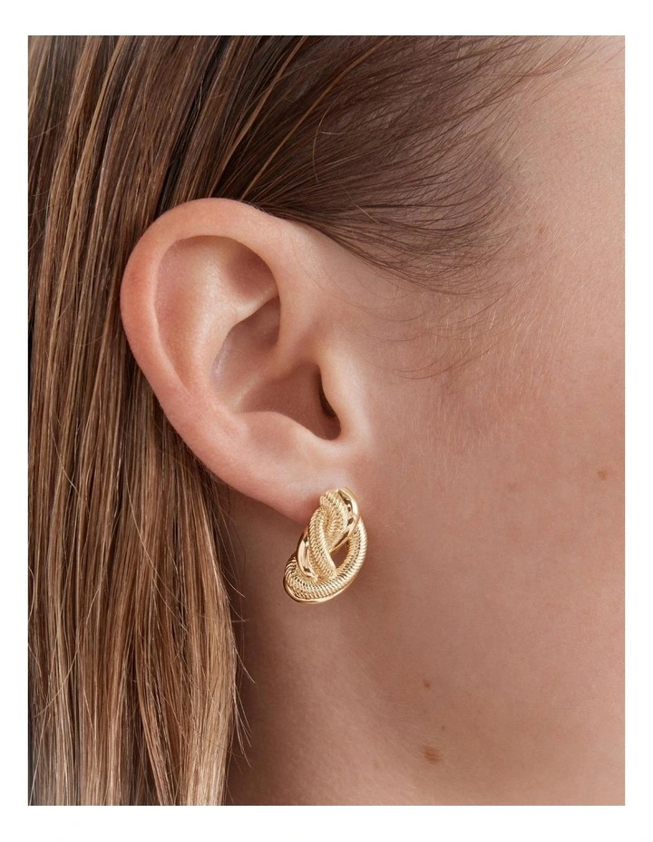 Knot Me Large Stud Earrings in Gold image 4