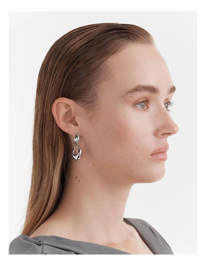 Anthem Drop Earrings in Silver image 2