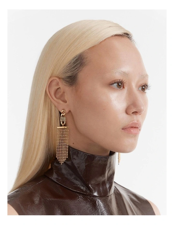 Call Me Drop Earrings in Gold image 2