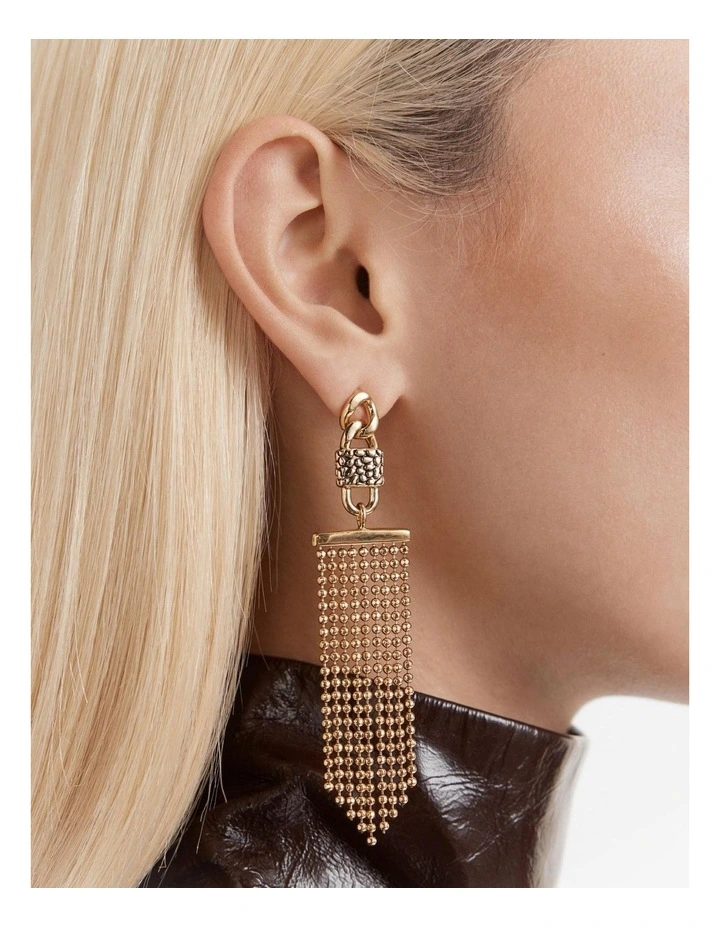Call Me Drop Earrings in Gold image 4
