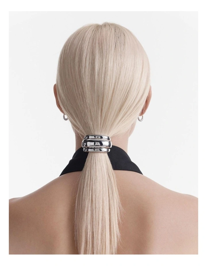 Groove That Soothes Hair Tie in Silver image 2