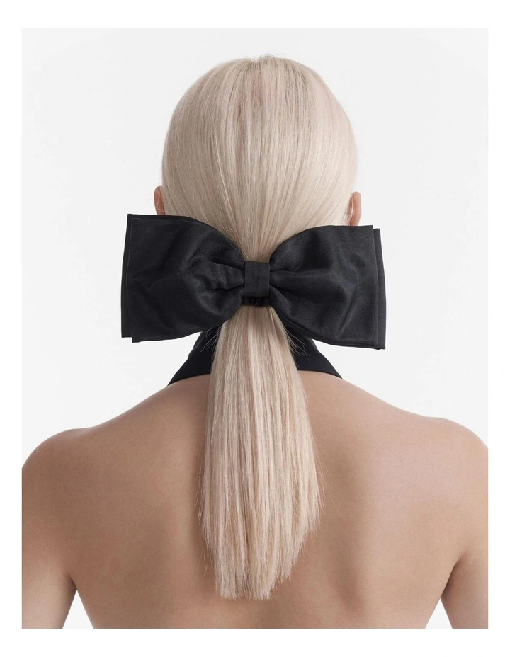 Grande Bow Scrunchie in Black image 2