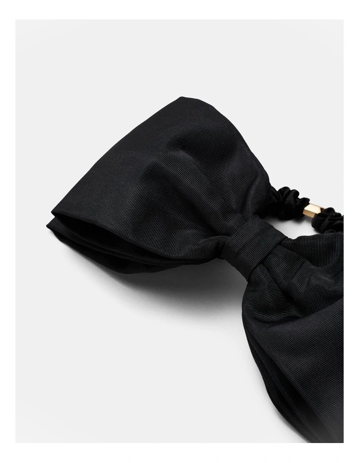 Grande Bow Scrunchie in Black image 3