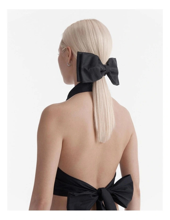 Grande Bow Scrunchie in Black image 4