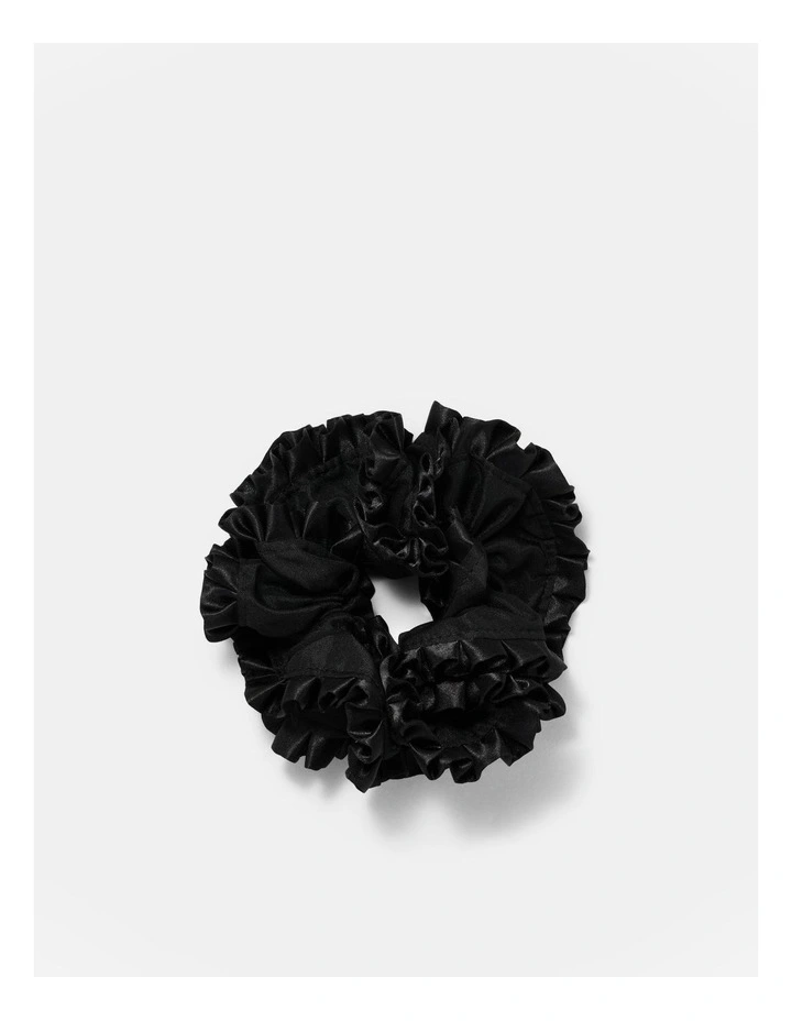 Grande Ruffle Scrunchie in Black image 1