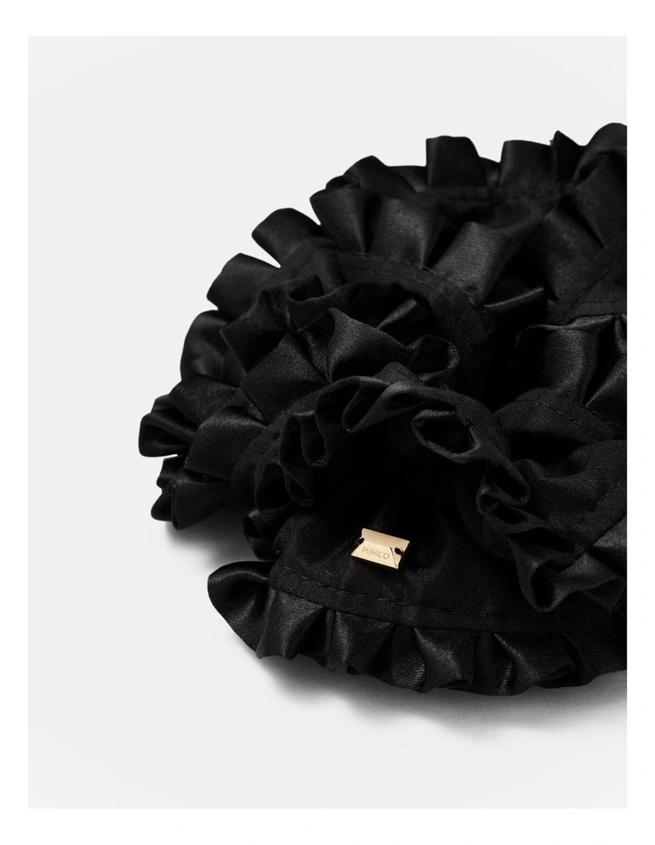 Grande Ruffle Scrunchie in Black image 3