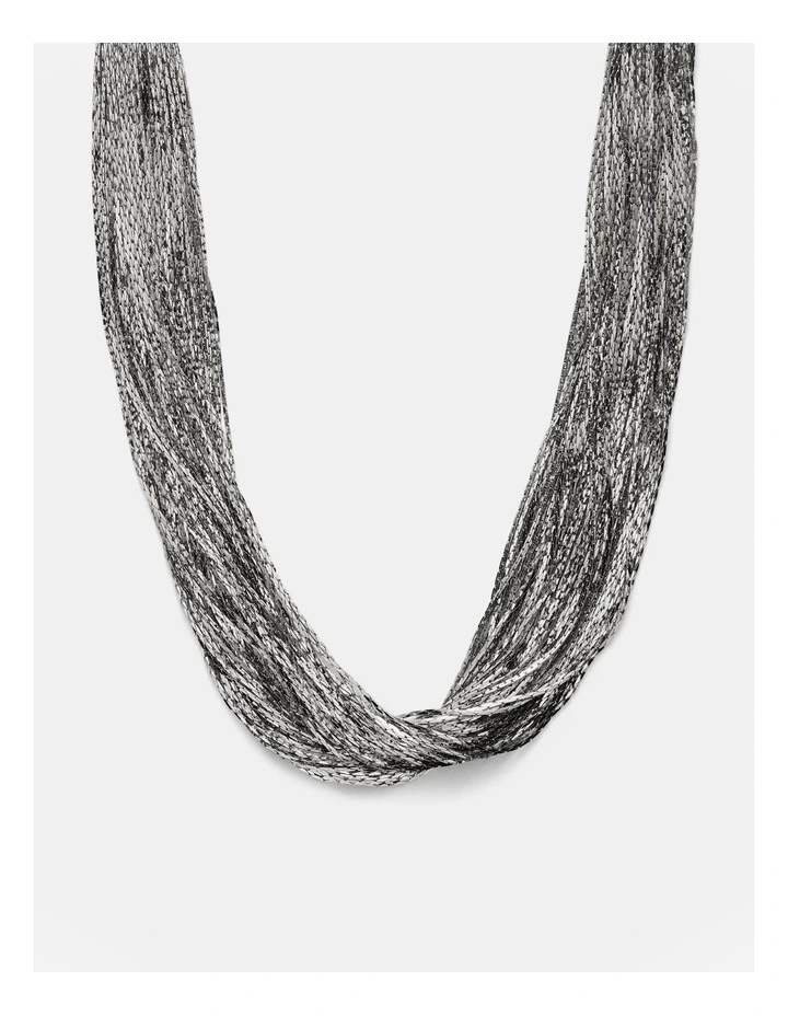 Slay To The Rhythm Multi Chain Necklace in Silver image 1