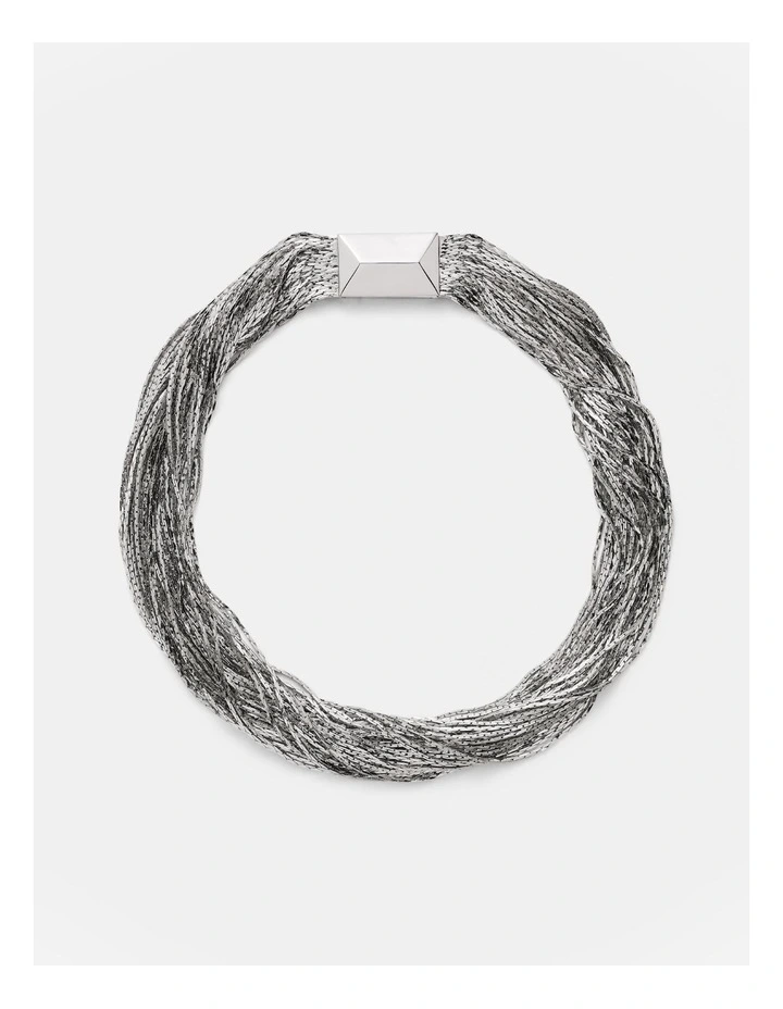 Slay To The Rhythm Multi Chain Necklace in Silver image 5