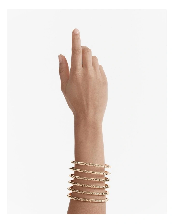 Slay To The Rhythm Wide Cuff Bracelet in Gold image 2
