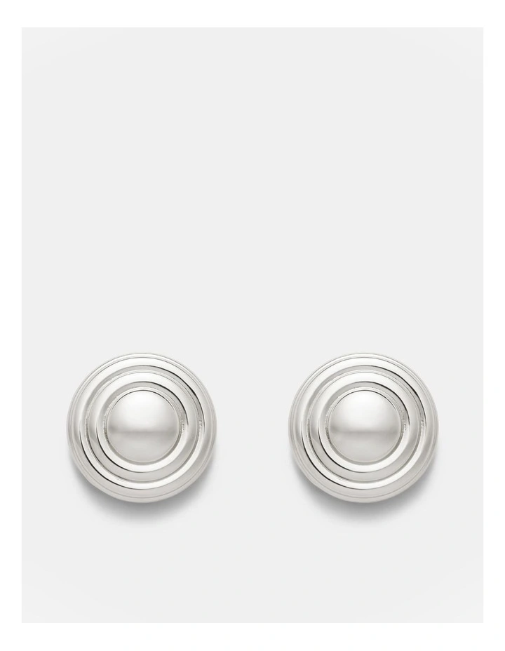 Groove That Soothes Oversized Stud Earrings in Silver image 1