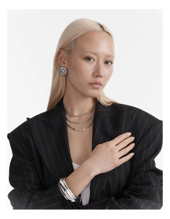 Groove That Soothes Oversized Stud Earrings in Silver image 5