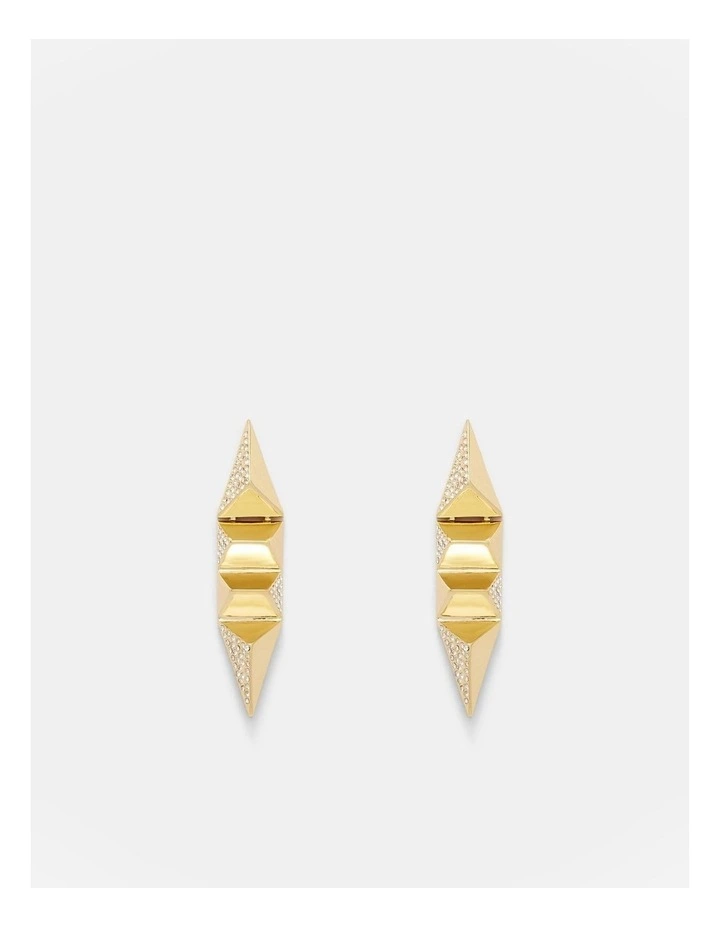 Slay To The Rhythm Pave Drop Earrings in Gold image 1