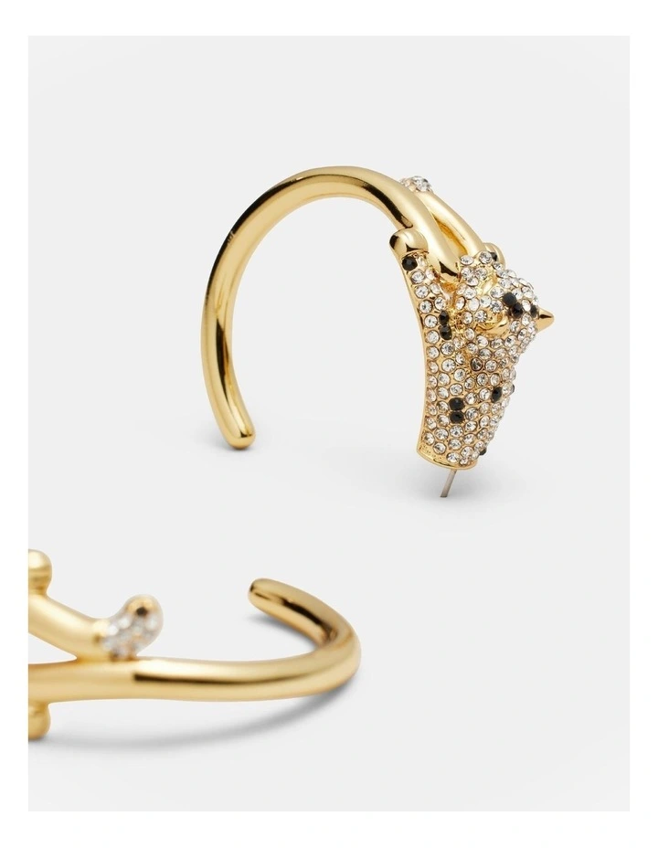 Some Hot Stuff Pave Jaguar Hoop Earrings in Gold image 3