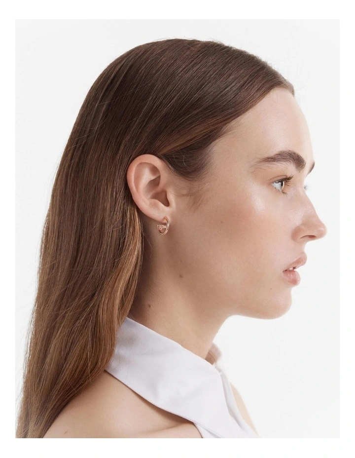 Alliance Hoop Earrings in Rose Gold image 2