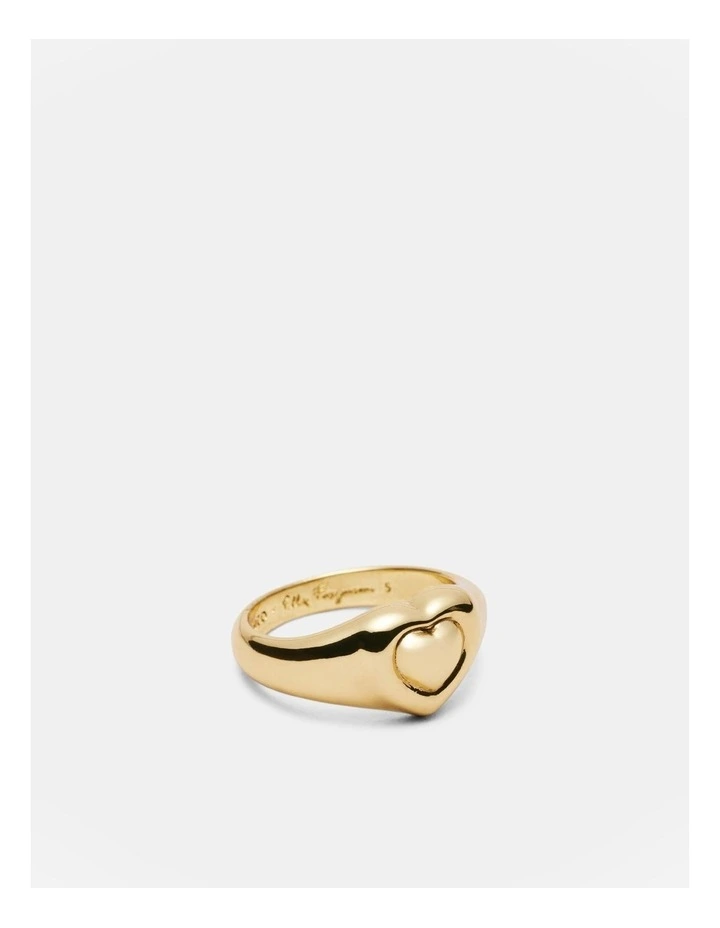 Paris Heart Pinky Ring in Vintage Gold image 1
