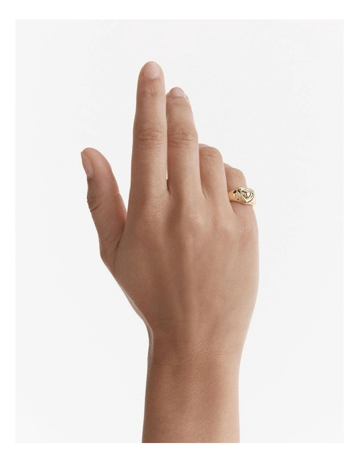 Paris Heart Pinky Ring in Vintage Gold image 2