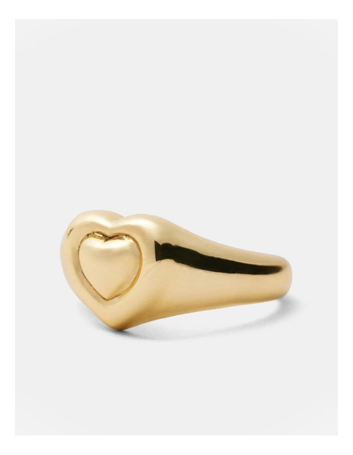 Paris Heart Pinky Ring in Vintage Gold image 3