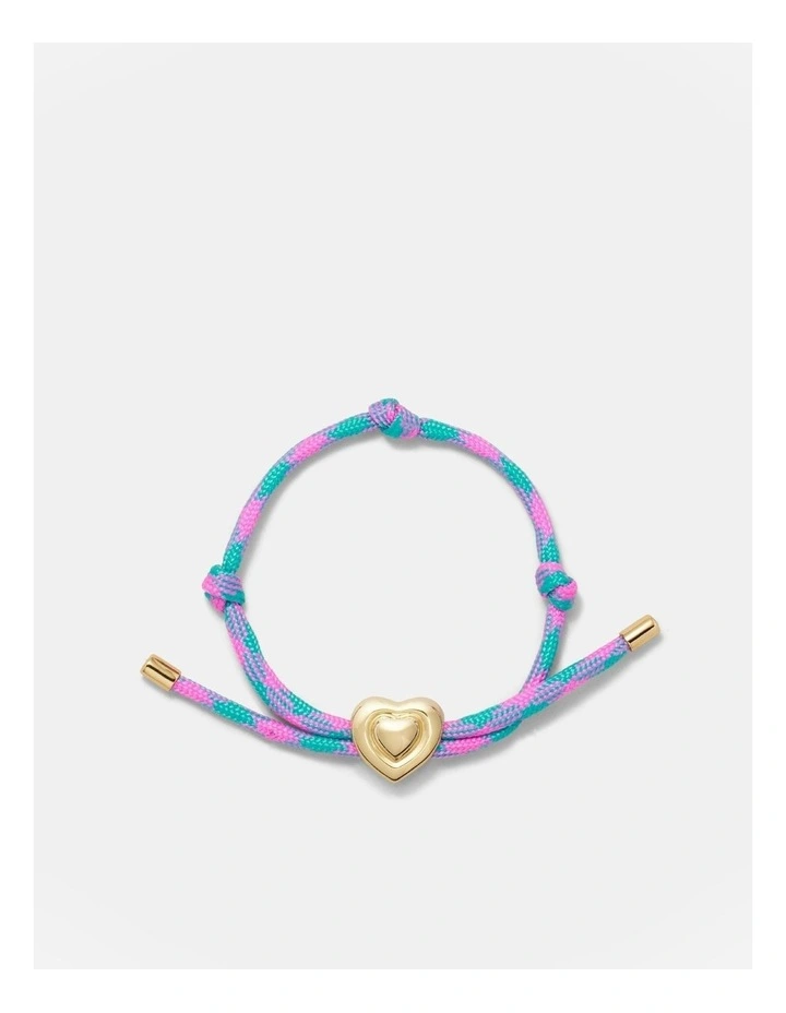 Bondi Heart Cord Bracelet in Disco Pink image 1