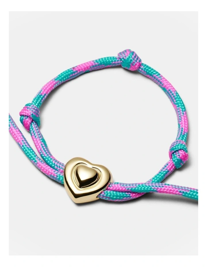 Bondi Heart Cord Bracelet in Disco Pink image 3