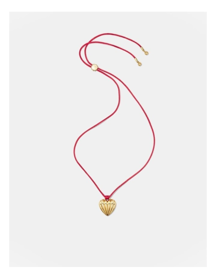 Bondi Heart Cord Necklace in Red image 5