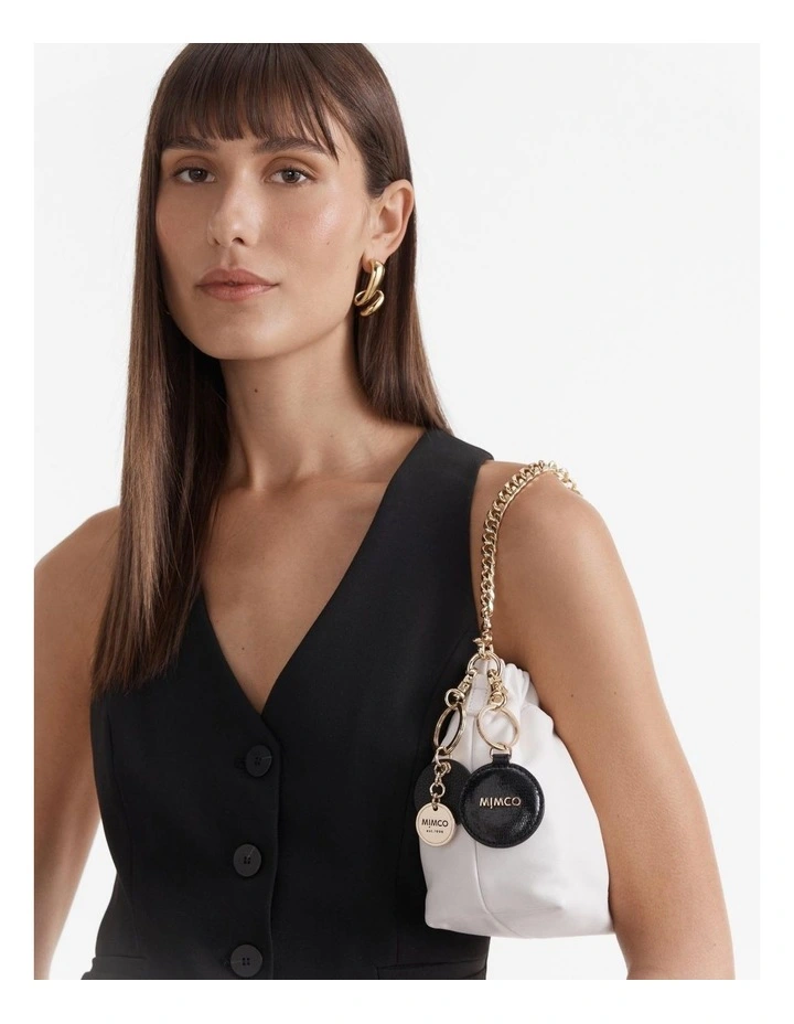 Mimco Persona Keyring in Black/Light Gold | MYER