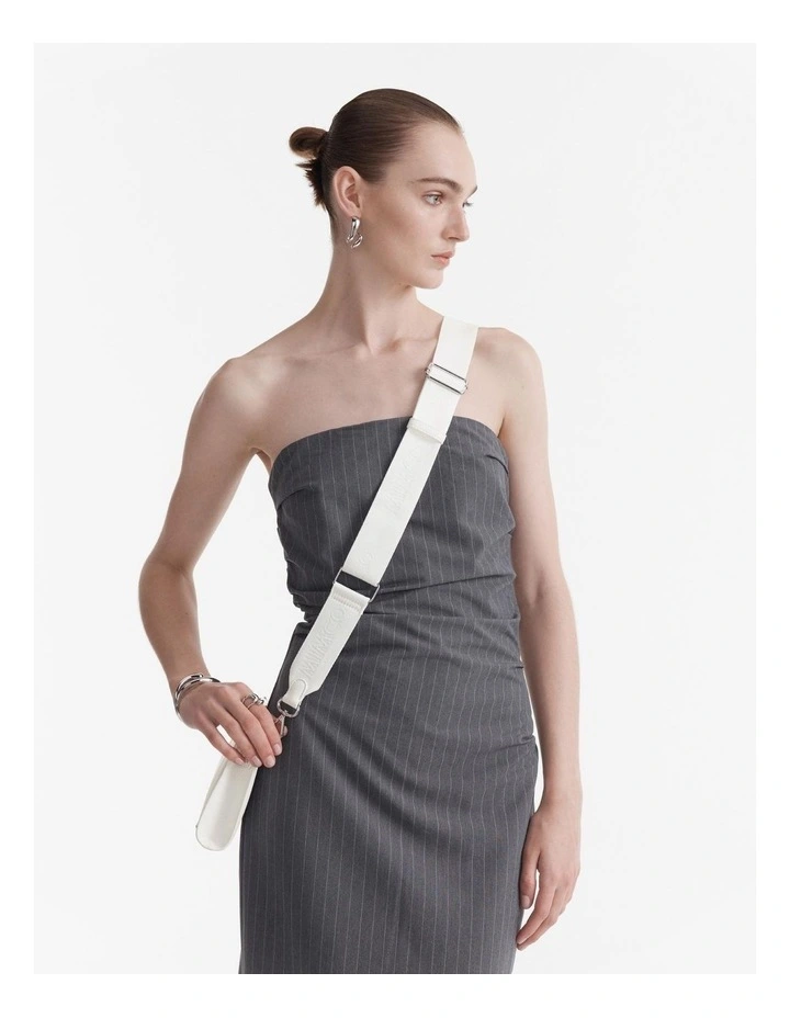 Stripe Webbing Bag Strap in White image 3