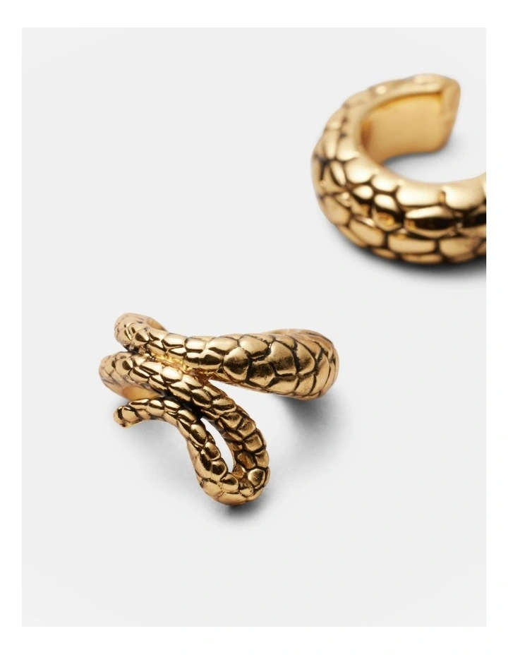 Rock Royalty Ear Cuff Set in Gold image 3