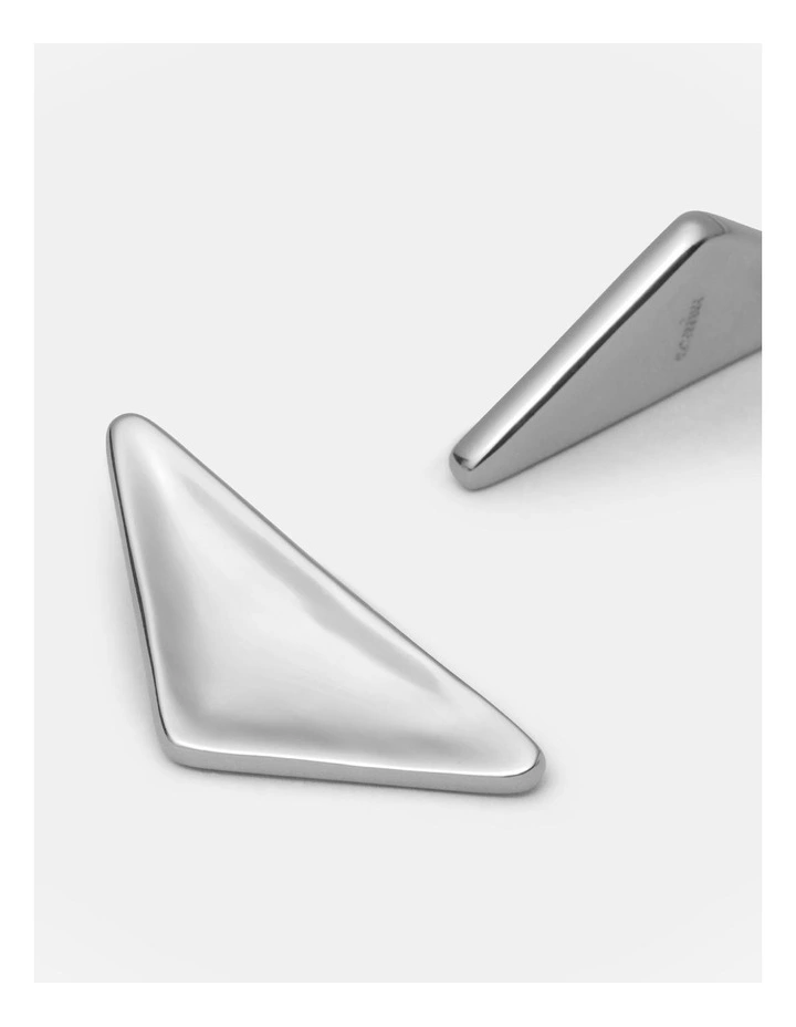 Facette Oversized Stud Earring in Silver image 3