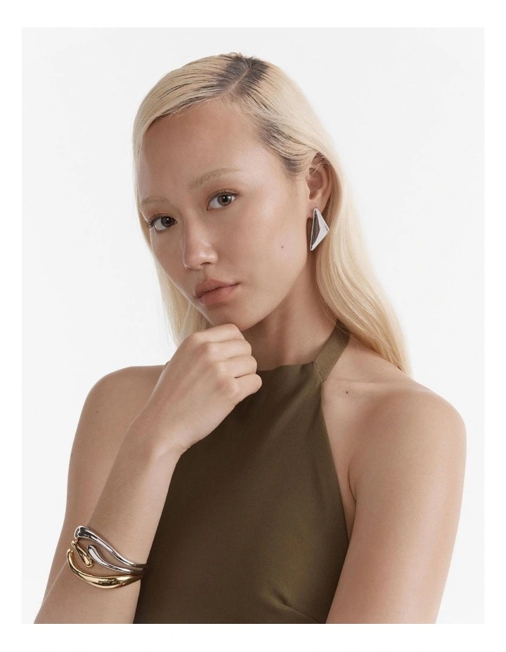 Facette Oversized Stud Earring in Silver image 5