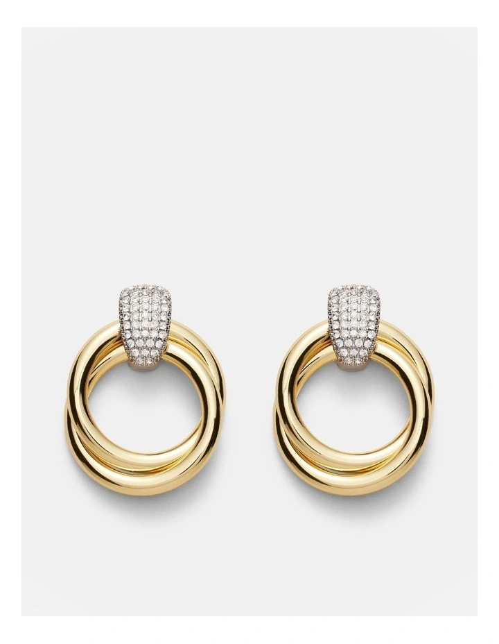 Fame Oversized Drop Earrings in Gold Silver image 1