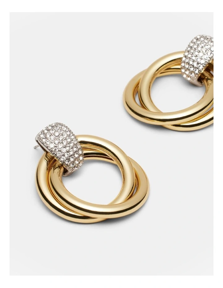 Fame Oversized Drop Earrings in Gold Silver image 3