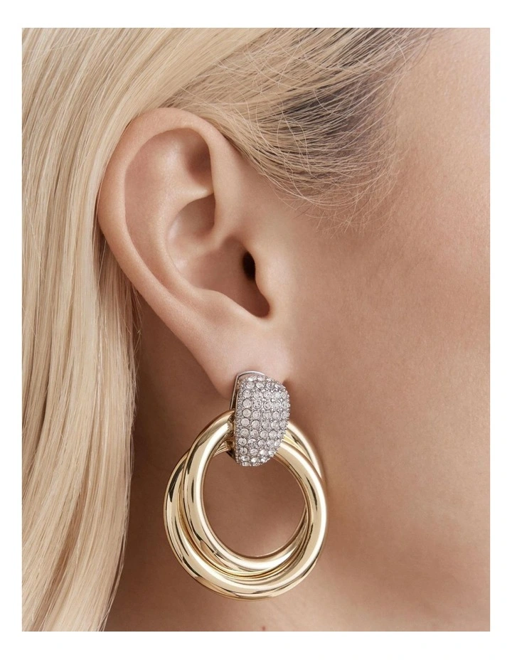 Fame Oversized Drop Earrings in Gold Silver image 4