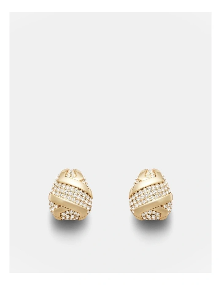 Studio 54 Pave Clip On Earrings in Gold image 1