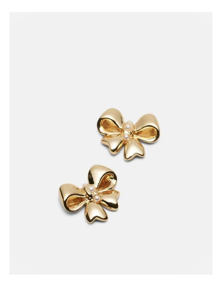 Put A Bow On It Stud in Gold image 3