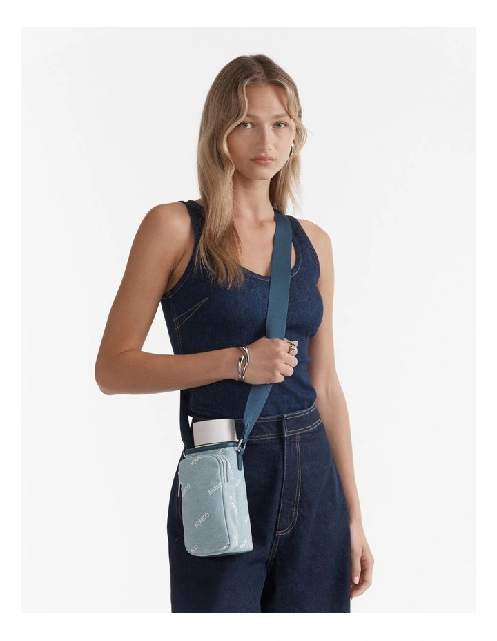 Poolparty Drink Bottle Crossbody Bag in Denim image 2