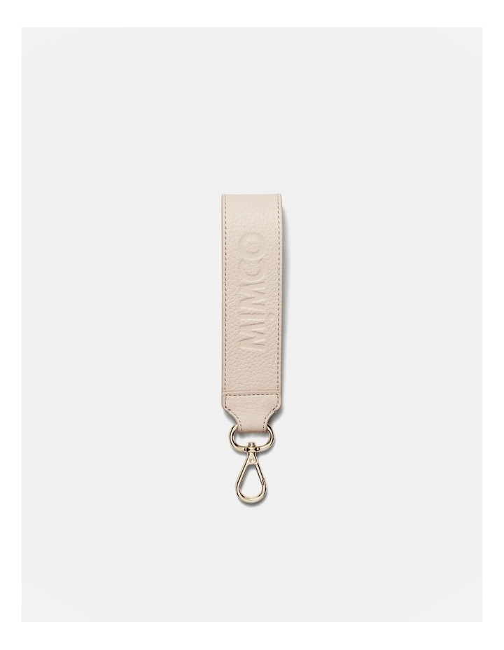 Patch Leather Keyring in Linen image 1